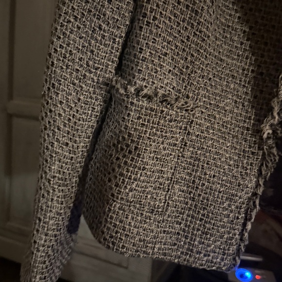 Jones New York Black and White Textured Blazer - Picture 4 of 6